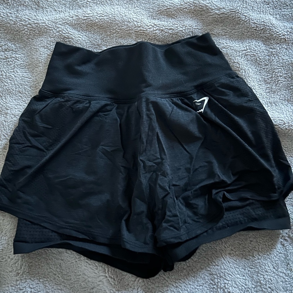 COPY - 2 in 1 Gymshark Black Vital seamless shorts